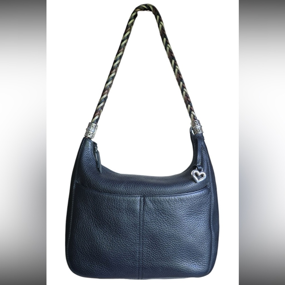 Authentic RARE Brighton Barbados Navy Leather Shoulder Bag